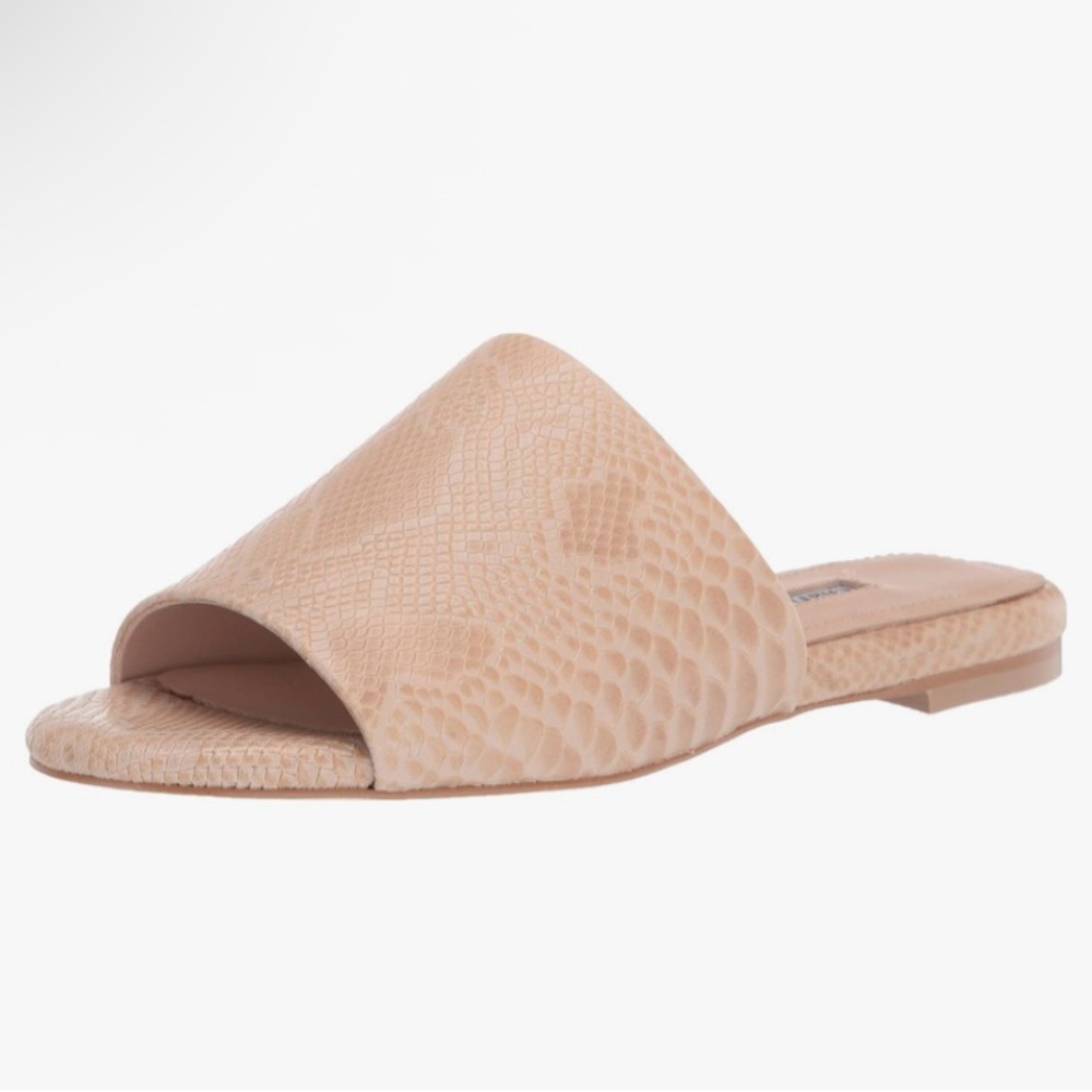 New Charles David Cream snake skin Patterned Mules Sz:9